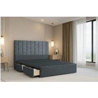 Nexus Mattresses Ltd Kyoto Plush Divan Bed Base 2 Drawers Foot-End - 54 Headboard in Dark Grey | Size: King