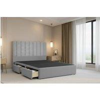 Nexus Mattresses Ltd Kyoto Plush Divan Bed Base 2 Drawers Foot-End - 54 Headboard in Silver | Size: King