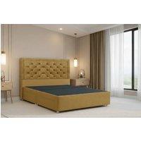 Nexus Mattresses Ltd Tuscany Plush Divan Bed Base No Drawers - 54 Headboard in Mustard | Size: Double
