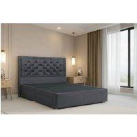 Nexus Mattresses Ltd Tuscany Plush Divan Bed Base No Drawers - 54 Headboard in Dark Grey | Size: Super King