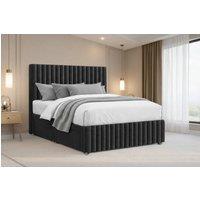 Nexus Mattresses Ltd Verona Plush Divan Bed Base No Drawers - 12 Footboard & 26 Headboard in Black | Size: Double