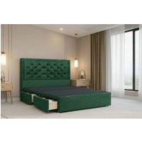 Nexus Mattresses Ltd Tuscany Plush Divan Bed Base 2 Drawers Same Side - 54 Headboard in Emerald | Size: Single