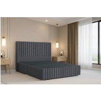 Nexus Mattresses Ltd Verona Plush Divan Bed Base No Drawers - 12 Footboard & 54 Headboard in Dark Grey | Size: Small Single