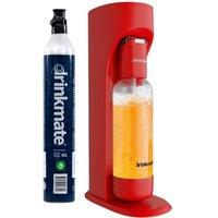 Drinkmate OmniFizz Soda Maker, Sparkling Water Machine with 1x 60L CO2 Cylinder in Red