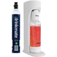Drinkmate OmniFizz Soda Maker, Sparkling Water Machine with 1x 60L CO2 Cylinder in White