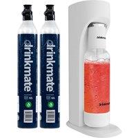 Drinkmate OmniFizz Soda Maker, Sparkling Water Machine with 2x 60L CO2 Cylinders in White