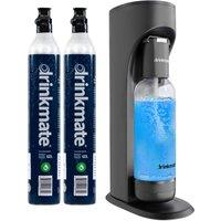 Drinkmate OmniFizz Soda Maker, Sparkling Water Machine with 2x 60L CO2 Cylinders in Black