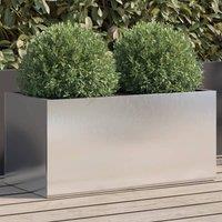 Berkfield Home Planter Silver 62x30x29 cm Stainless Steel | Size: 62 x 30 x 29 cm