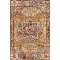 THE RUGS Orient Maderno Medallion Polypropylene Rug 0.8 cm Pile Durable in Yellow | Size: 160 cm x 235 cm