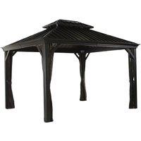Rowlinsons Sojag Messina Gazebo 3m x 3.7m - Aluminum - L353 x W298 x H291.49 cm in Black