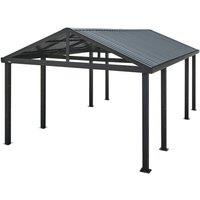 Rowlinsons Sojag Samara Carport 3.7m x 6.1m - Aluminum - L619 x W379.48 x H295 cm in Grey