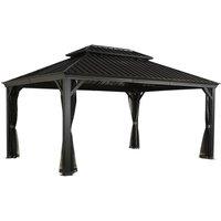 Rowlinsons Sojag Messina Gazebo 3.7m x 4.9m - Aluminum - L483 x W363 x H307.11 cm in Charcoal