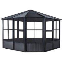 Rowlinsons Sojag Charleston Solarium 3.7m x 3.7m - L383.6 x W383.6 x H280.8 cm in Dark Brown
