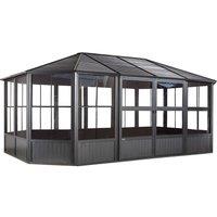 Rowlinsons Sojag Charleston Solarium 3.7m x 5.5m - L383.6 x W593.6 x H280.8 cm in Grey