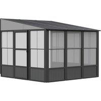 Rowlinsons Sojag Charleston Conservatory 3m x 3m - L308.9 x W306 x H244.5 cm in Grey