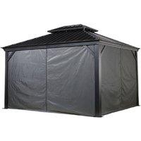 Rowlinsons Curtains for Sojag Messina Gazebo 3.7m x 4.9m - L490xW300xH199.34 cm in Grey