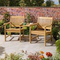 Rowlinsons Farnham Companion Seat - Timber - L80 x W168 x H87 cm - Stain/Oil in Brown