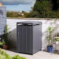 Rowlinsons Wimbledon Single Bin Store - Steel - L81xW68xH116.5 cm - Powder-Coated in Grey