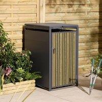 Rowlinsons Wimbledon Single Bin Store - Steel - L81xW68xH116.5 cm - Powder-Coated in Grey