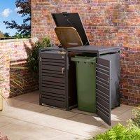 Rowlinsons Chelsea Double Bin Store - Steel - L81 x W132.5 x H116.5 cm in Grey