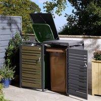 Rowlinsons Chelsea Double Bin Store - Steel - L81 x W132.5 x H116.5 cm in Grey