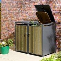 Rowlinsons Wimbledon Double Bin Store - Steel - L81 x W132.5 x H116.5 cm in Grey
