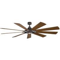 Netlighting Gentry XL Ceiling Fan Weathered Zinc 216cm Dimmable LED Remote in Grey