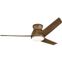 Netlighting Kichler Eris Ceiling Fan Walnut 132cm IP44 LED Remote Control in Brown