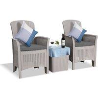 Centurion Supports OPHELIA Easy Assembly 3-Piece PU Rattan Wicker Garden Furniture Set in Grey
