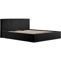 Lemon Pavilion Furniture Berlin Ottoman Super King Size Bed Frame- Velvet - Flat Pack in Black