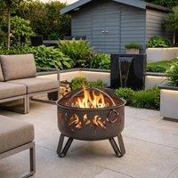 Garden Greatness Fuego Flame Design Deepbowl Firepit with Grill in Bronze | Size: 1 Pack