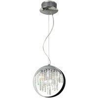 Netlighting Geo Pendant Chrome 7 Light G4 Black Shade Crystal in Grey