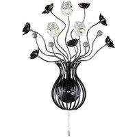 Netlighting (DH) Bonita Wall Lamp Aluminium Black 3 Light G4 Crystal