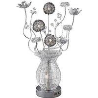 Netlighting (DH) Calista Table Lamp Silver Black 4 Light G4 Crystal in Grey