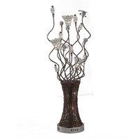 Netlighting (DH) Kristal Table Lamp Chrome Coffee Silver 5 Light G4 Crystal in Brown