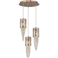 Netlighting Camden Ceiling Cluster Pendant Rose Gold 3 Light G9 Round