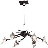 Netlighting Flavia Telescopic Pendant Black Chrome 6 Light G9 Semi Flush