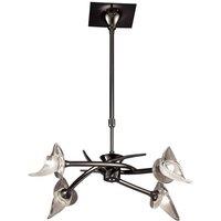 Netlighting Flavia Telescopic Pendant Black Chrome 4 Light G9 Semi Flush