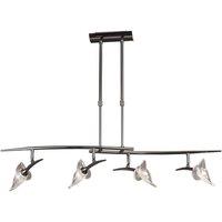 Netlighting Flavia Telescopic Pendant Black Chrome 4 Light G9 Linear Bar