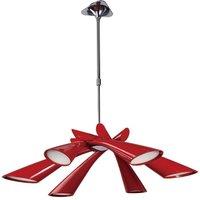 Netlighting Pop Pendant Ceiling Gloss Red Chrome 6 Light E27 Convertible