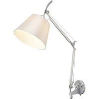 Netlighting Karis Wall Light Silver Chrome E27 Cream Pearl Shade
