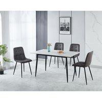 Seconique Fenton Dining Set (4 Chairs) in Dark Grey