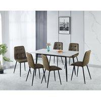 Seconique Fenton Dining Set (6 Chairs) in Olive
