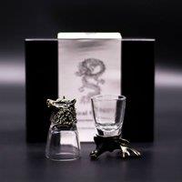 Serenityy Unique Set of 6 Shot Glasses 50ml - Antique Bronze, Gift Box in Bronze | Size: 6 Pack