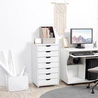 VINSETTO Vertical Filing Cabinet with 7 Drawers Mobile File Cabinet for Home in White