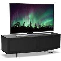 Centurion Supports CARU Beam-Thru Remote Friendly D-Shape 32-65 Flat Screen TV Cabinet in Black