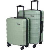 Cabin Max Anode Suitcase Set - 100L Hold Check-In Case & 40L Cabin Case in Green