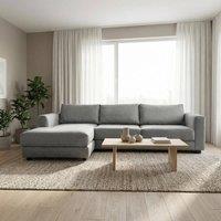 Abakus Direct Kaizer Corner Sofa with Bubble Fabric Left Facing in Grey