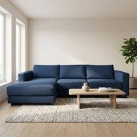 Abakus Direct Kaizer Corner Sofa with Bubble Fabric Left Facing in Dark Blue