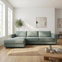 Abakus Direct Kaizer Corner Sofa with Bubble Fabric Left Facing in Light Green